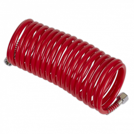 PE Coiled Air Hose 5m x Ø5mm with 1/4"BSP Unions SA335