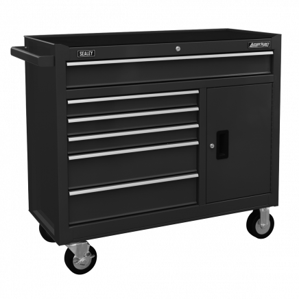 Rollcab 6 Drawer with Ball Bearing Slides - Black AP4106B