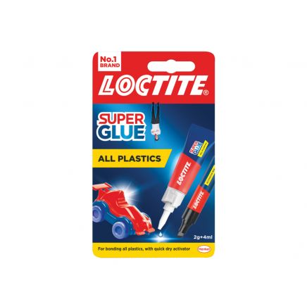 All Plastics Super Glue, Tube 4ml + Pen 2g LOCAP2GNR