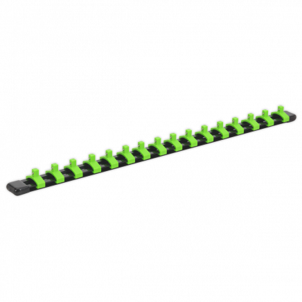 Socket Retaining Rail with 16 Clips 1/4"Sq Drive - Hi-Vis Green AK27052HV