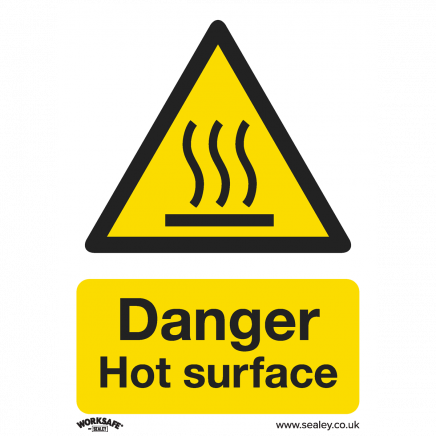 Warning Safety Sign - Danger Hot Surface - Self-Adhesive Vinyl SS42V1