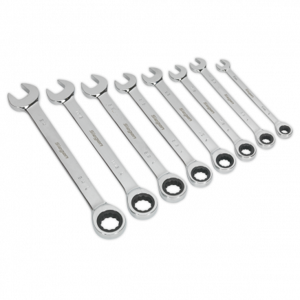 Combination Ratchet Spanner Set 8pc Imperial S0984