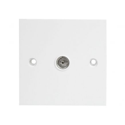 Single Flush Coax TV Socket White DCN7119NB