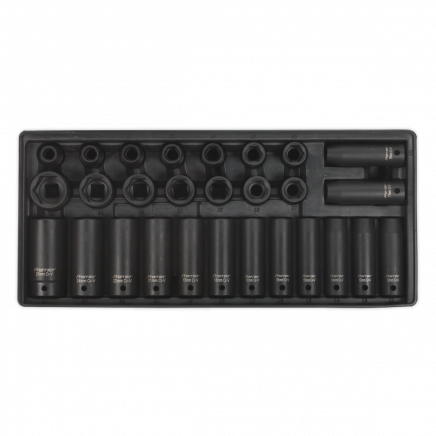 Tool Tray with Impact Socket Set 28pc 1/2"Sq Drive - Metric TBT24