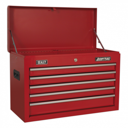 Topchest 5 Drawer with Ball-Bearing Slides - Red AP225