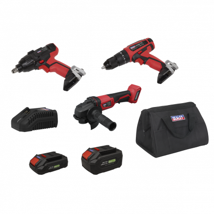 3 x SV20 Series Cordless Power Tool Kit 20V Euro Plug - 2 Batteries CP20VCOMBO1EU