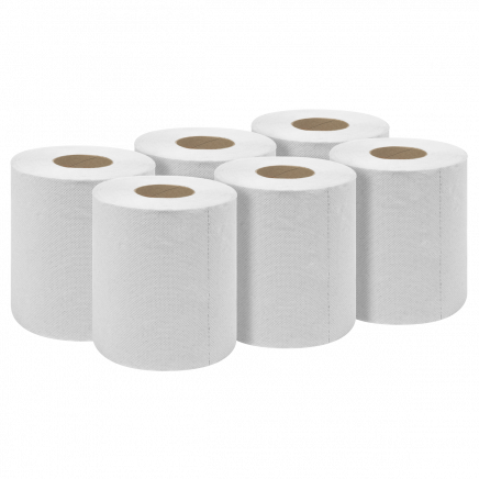 White Embossed 2-Ply Paper Roll 60m - Pack of 6 WHT60