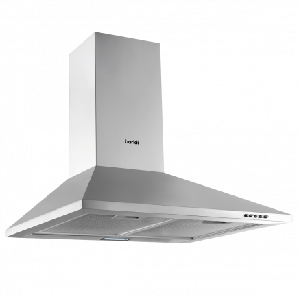 Baridi 60cm Chimney Style Cooker Hood with Carbon Filters, Stainless Steel DH126