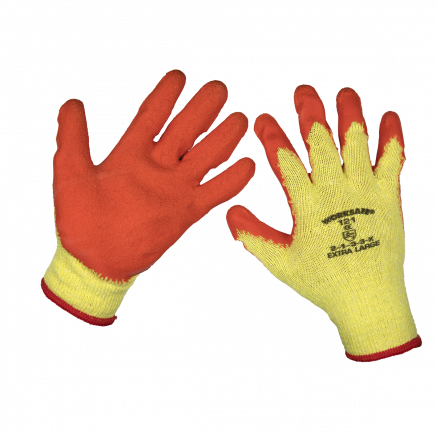 Super Grip Knitted Gloves Latex Palm (X-Large) - Pair 9121XL