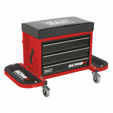 Mechanic's Utility Seat & Toolbox - Red SCR18R