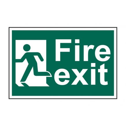 Fire Exit Man Running Left - PVC Sign 300 x 200mm SCA1508