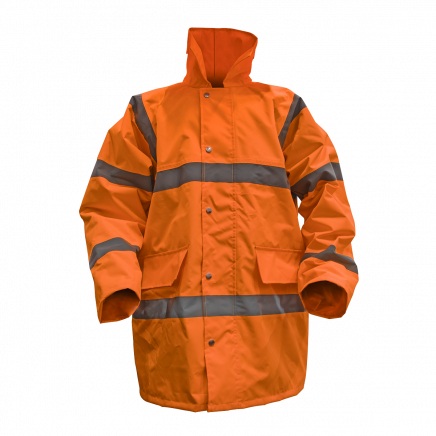 Hi-Vis Orange Motorway Jacket with Quilted Lining - Large 806LO