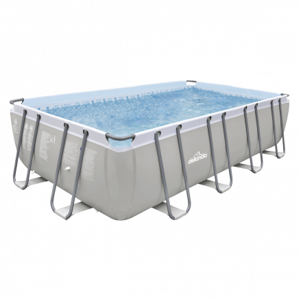 Dellonda 18ft Deluxe Steel Frame Swimming Pool, Rectangular with Filter Pump DL22