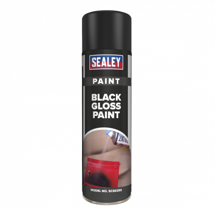 Black Gloss Paint 500ml Pack of 6 SCS025