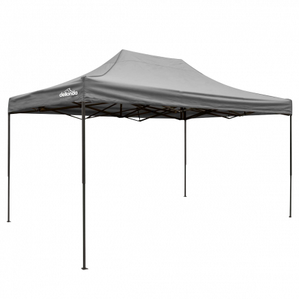 Dellonda Premium 3 x 4.5m Pop-Up Gazebo, Heavy Duty, PVC Coated, Water Resistant Fabric, Supplied with Carry Bag, Rope, Stakes & Weight Bags - Grey Canopy DG137