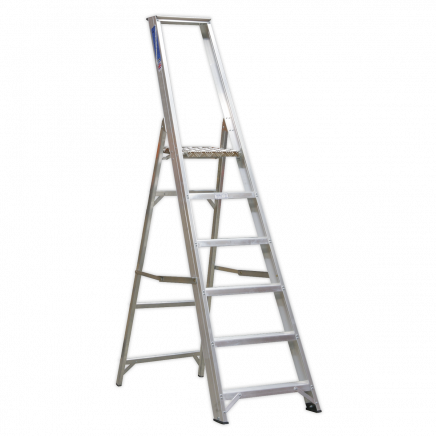 Aluminium Step Ladder 6-Tread Industrial BS 2037/1 AXL6