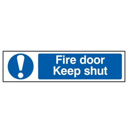 Fire Door Keep Shut - PVC 200 x 50mm SCA5004