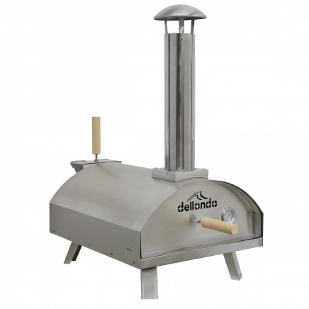 Dellonda Portable Wood-Fired Pizza Oven and Smoking Oven, Stainless Steel DG11