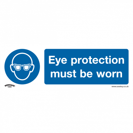 Mandatory Safety Sign - Eye Protection Must Be Worn - Rigid Plastic - Pack of 10 SS11P10