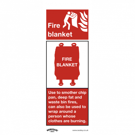 Safe Conditions Safety Sign - Fire Blanket - Self-Adhesive Vinyl - Pack of 10 SS53V10