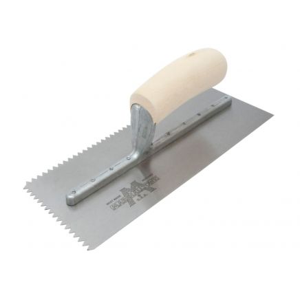 M701S Notched Trowel V 3/16in Wooden Handle 11 x 4.1/2in M/T701S