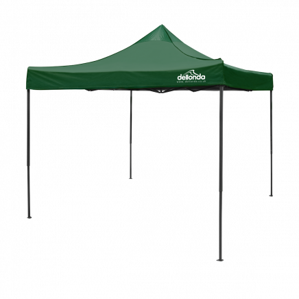 Dellonda Premium 3 x 3m Pop-Up Gazebo, PVC Coated, Water Resistant Fabric, Supplied with Carry Bag, Rope, Stakes & Weight Bags - Dark Green Canopy DG132