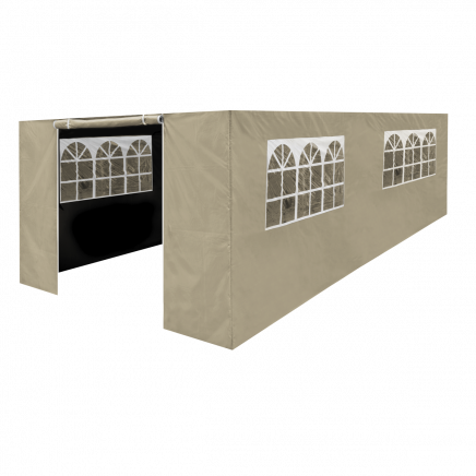 Dellonda Premium Side Walls/Doors/Windows for Gazebo/Marquee, Fits 3 x 6m Models - Beige DG154