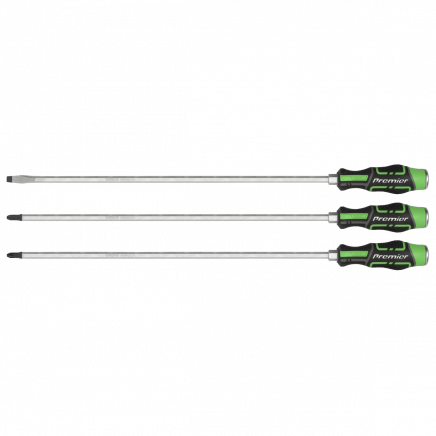Extra-Long Hammer-Thru Screwdriver Set Hi-Vis Green 450mm 3pc AK4942HV