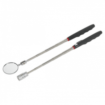 Telescopic Magnetic LED Pick-Up Tool & Inspection Mirror Set 2pc S0941