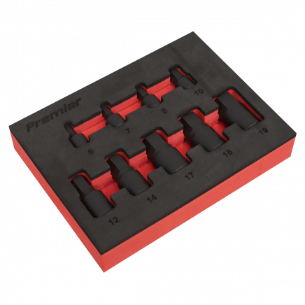 Low Profile Impact Hex Socket Bit Set 1/4" & 3/8" Sq Drive 9pc - Metric AK5525