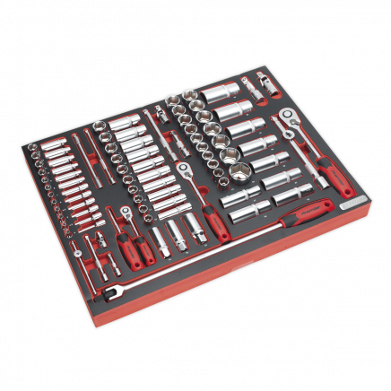 Tool Tray with Socket Set 91pc 1/4", 3/8" & 1/2"Sq Drive TBTP02