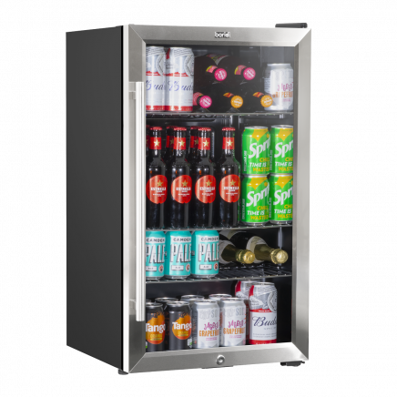 Baridi Under Counter Wine/Drink/Beverage Cooler/Fridge, Built-In Thermostat, Energy Class E, 85 Litre - Stainless Steel DH31