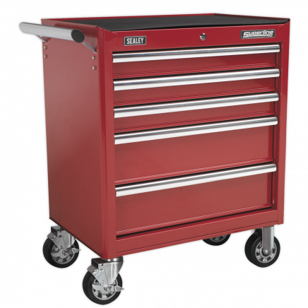 Rollcab 5 Drawer with Ball-Bearing Slides - Red AP33459