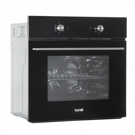 Baridi 60cm Built-In Five Function Fan Assisted Oven, 55L Capacity, Black DH124