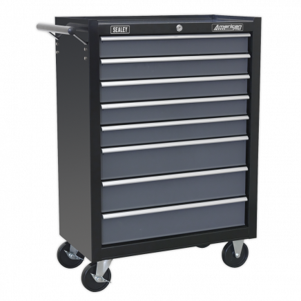 Rollcab 8 Drawer with Ball-Bearing Slides - Black/Grey AP3508TB