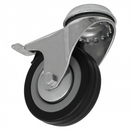 Castor Wheel Bolt Hole Swivel with Brake Ø75mm SCW175SBL
