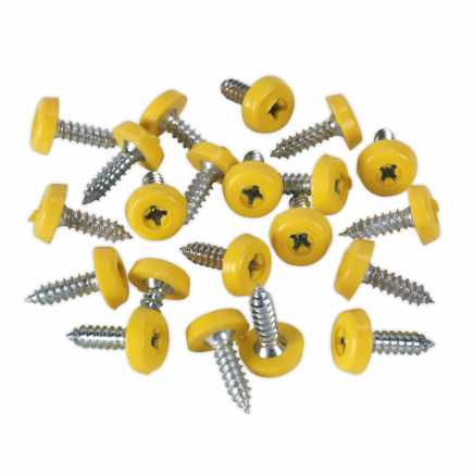 Numberplate Screw Plastic Enclosed Head 4.8 x 18mm Yellow Pack of 50 PTNP2