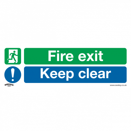 Safe Conditions Safety Sign - Fire Exit Keep Clear (Large) - Rigid Plastic SS32P1