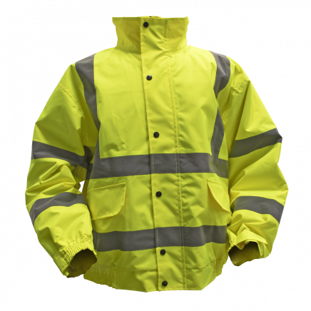Hi-Vis Yellow Jacket with Quilted Lining & Elasticated Waist - Large 802L
