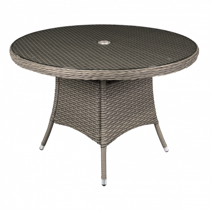 Dellonda Chester Rattan Wicker Outdoor Dining Table with Tempered Glass Top, Brown DG66