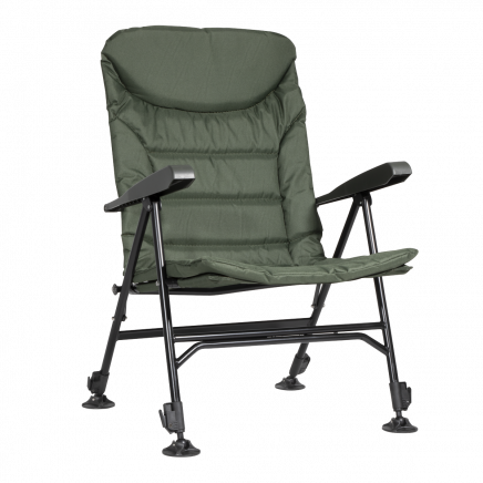 Dellonda Portable Fishing/Camping Chair, Reclining, Adjustable Height, Water Resistant, Rotating Feet for Multiple Terrain, Foldable DL74