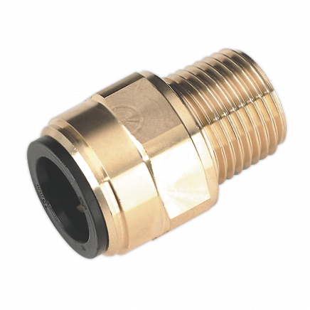Straight Adaptor 15mm x 1/2"BSPT Brass (John Guest Speedfit® - MM011504N) CAS15BSA