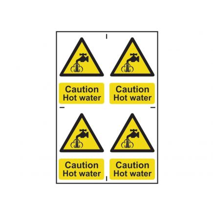 Caution Hot Water - PVC 200 x 300mm SCA1309