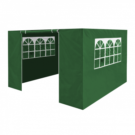 Dellonda Premium Gazebo/Marquee Side Walls/Doors/Windows, Fits 3 x 3m Models - Dark Green DG148