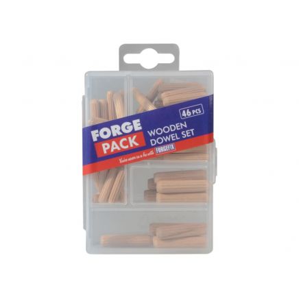 Wooden Dowel Kit Forge Pack, 46 Piece FORFPDOWSET