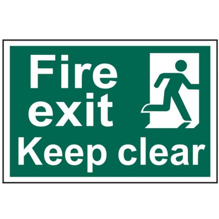 Fire Exit Keep Clear - PVC 300 x 200mm SCA1513