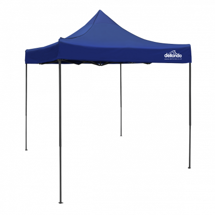 Dellonda Premium 2x2m Pop-Up Gazebo, Heavy Duty, PVC Coated, Water Resistant Fabric, Supplied with Carry Bag, Rope, Stakes & Weight Bags - Blue Canopy DG127