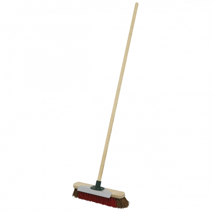 Heavy-Duty Stiff/Hard Bristle Broom with Scraper 16"(405mm) BM16SC