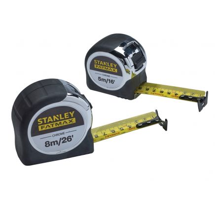 FatMax® Chrome Pocket Tapes 5m/16ft & 8m/26ft (Twin Pack) STA043041