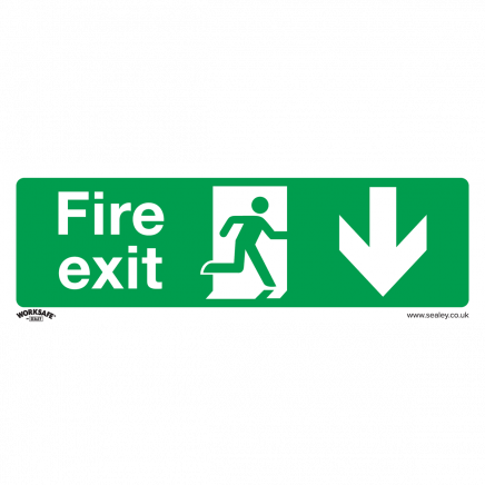 Safe Conditions Safety Sign - Fire Exit (Down) - Rigid Plastic - Pack of 10 SS22P10